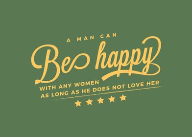 A man can be happy