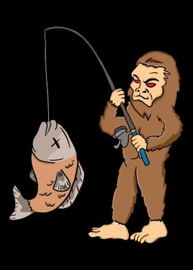 Bigfoot Carrying Fish For 