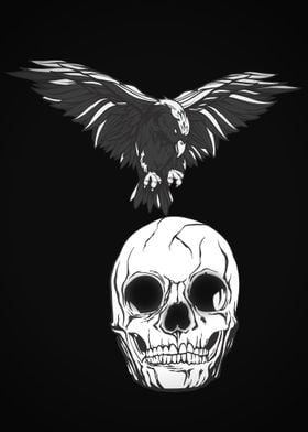 Flying Crow and Skull