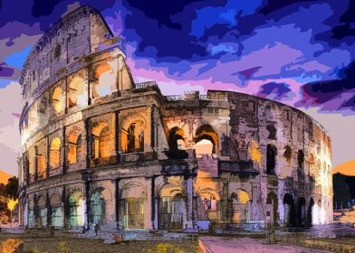 Roman Colosseum Sunset