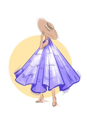 Purple summer dress art