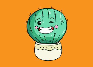 Cute cactus kawaii face