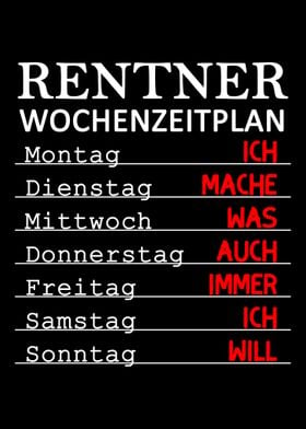 Rentner Wochenzeitplan