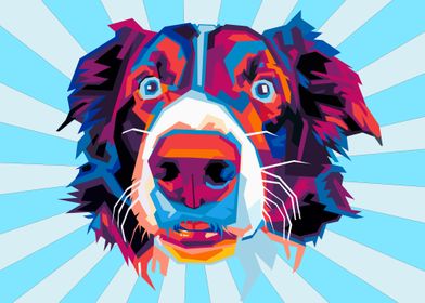 colorfull dog on pop art