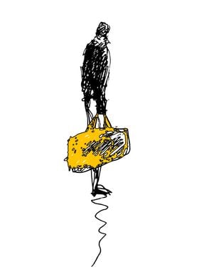 The man with yellow bag