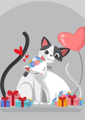 Cute cat couple