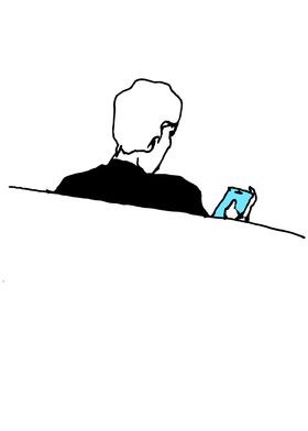 Guy watching at his phone