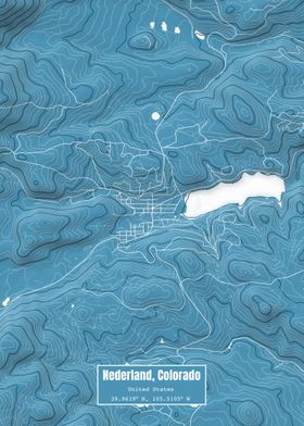 Nederland CO Topo Map Blue