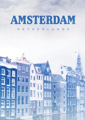 Blue Amsterdam city