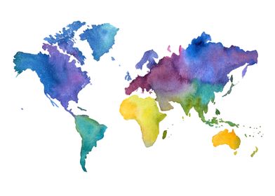 Watercolor World Map