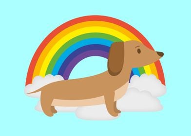 Cute Dachshund Rainbow