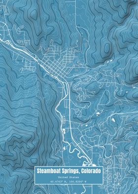 Steamboat Springs Map Blue