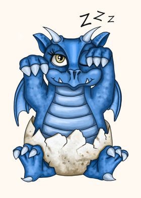 Cute blue dragon