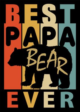 Best Papa Bear Ever Retro