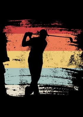 Retro Golfer Playing