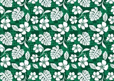 Dark Green Aloha Pattern