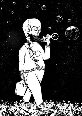 Skeleton Blowing bubbles