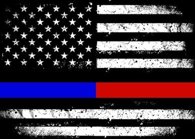 Flag thin blue red line