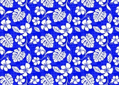 Dark Blue Aloha Pattern