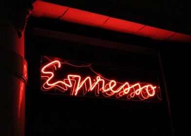 Neon Espresso In Window