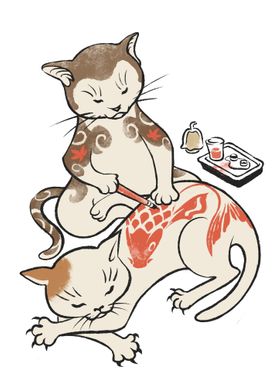 Japanese Cat Tattoo Artist