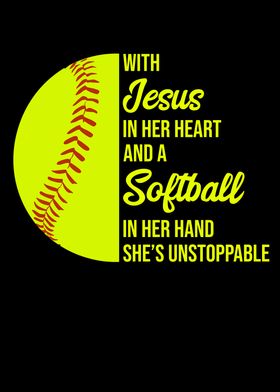 Softball Jesus in Heart