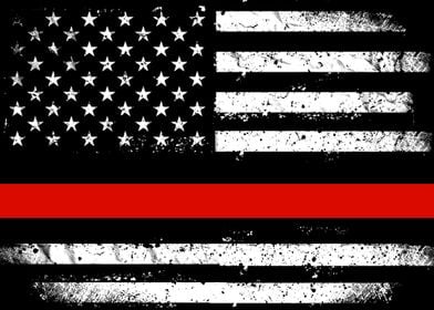 Thin Red Line USA Flag