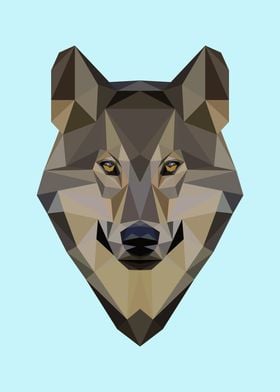 Brown Wolf Graphic Polygon