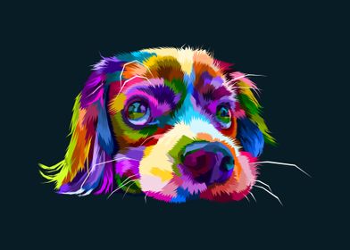 Cute Dog head colorful