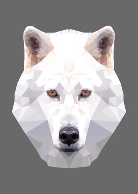 White Wolf Polygon Graphic