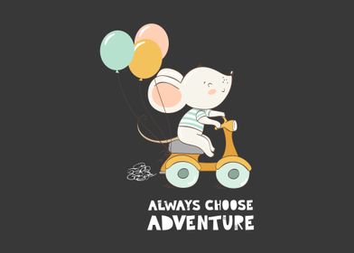 Cute Cartoon mouse ride