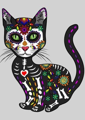 Sugar Skull Cat Decoration