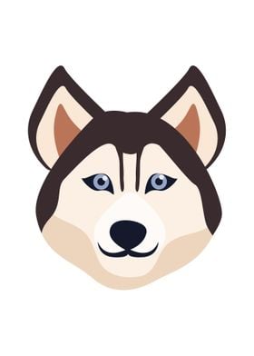 Siberian Husky Dog Face