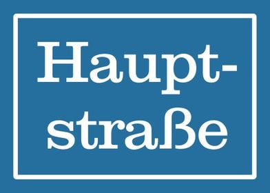 Hauptstrasse Schild