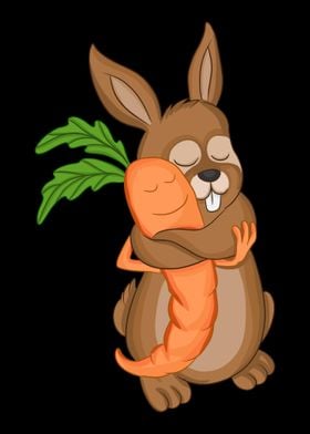 Bunny Carrot Hug Love