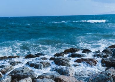 Rocks in Blue Ocean