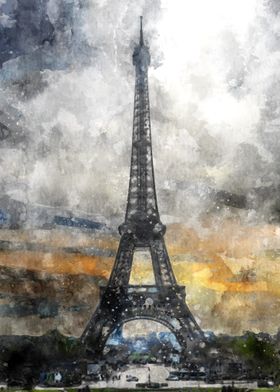 Eifeltower Watercolor