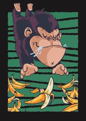 Hungry Gorilla with banana