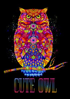 Cute Owl Colorfull Art