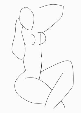 woman nude lineart picasso