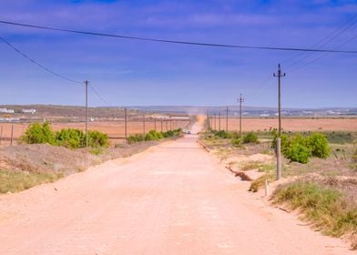 Arid White sand dirt road