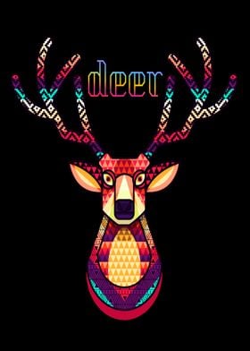 Deer Animal Colorfull