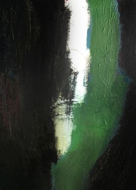 Black Green Abstract Art 
