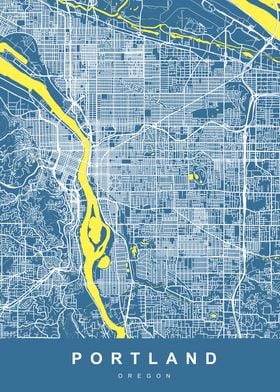 Map Portland Oregon US