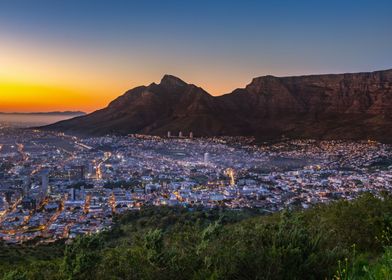 Table mountain at sunrise