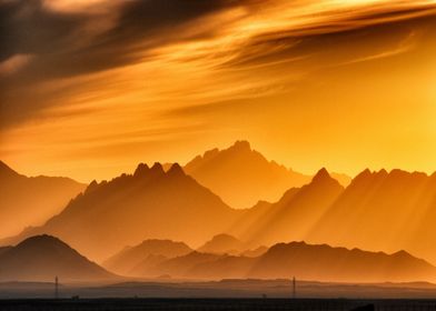 Sun Rays On Mountains