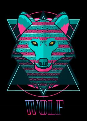 Wolf Animal Colorfull Art