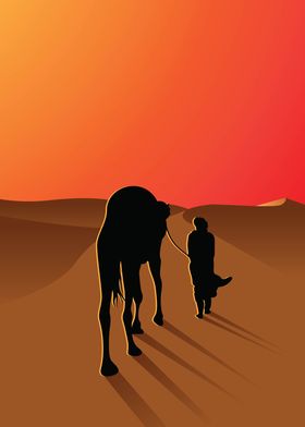 arabian man with camel