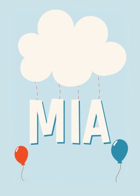 Mia Baby Name Gift Sign