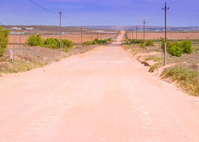 Arid White sand dirt road